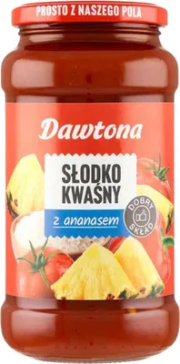 Zdjęcie produktu dla DAWTONA Sos Słodko Kwaśny z Ananasem Wysoka Jakość Dobry Skład 520g