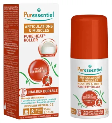 Obrázek produktu pro Puressentiel, Pure Heat, Essential Oils, Roll-On Body Oil, For Articulations & Muscles, 75 ml