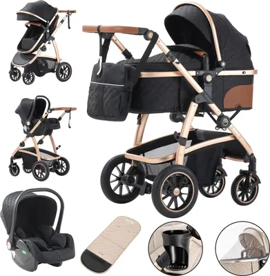 Produktbild von Reisesystem Kinderwagen, Aluminiumrahmen, verstellbarer Griff, SK20-SCHWARZ