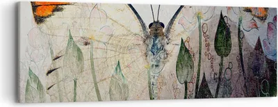Produktbild von Bild auf Leinwand - Leinwandbild - Schmetterling Abstraktion - 90x30cm - Wand Bild - Wanddeko - Leinwanddruck - Bilder - Kunstdruck - Wanddekoration - Leinwand bilder - Wandkunst - AB90x30-4081
