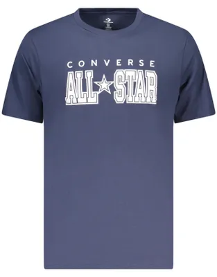 Produktbild von Herren Blau Kurzarm T-Shirt mit Logo-Aufdruck – Standardpassform