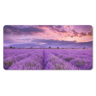 Obrázek produktu pro Podložka pod myš - Levandule - Fialová - Květiny - Pole - 80x40cm - Podložka pod myš