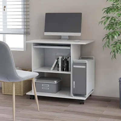 Produktbild von vidaXL Schreibtisch Weiß 80x50x75 cm Holzwerkstoff - Computertisch - Computertische - Schreibtisch - Bürotische