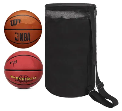 Imagen del producto de Bolsa de baloncesto impermeable - Bolsa para 2 pelotas - Correa de hombro ajustable - Resistente a desgarros - Ligera - Ideal para entrenamiento - Bolsa deportiva