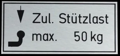 Produktbild von 5 Stück PKW Stützlast Aufkleber 50kg