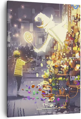 Produktbild von Bild auf Leinwand - Leinwandbild - Einteilig - Fantasie Märchen - 50x70cm - Wand Bild - Wanddeko - Wandbilder - Leinwanddruck - Kunstdruck - Wanddekoration - Leinwand bilder - Wandbild - PA50x70-3901