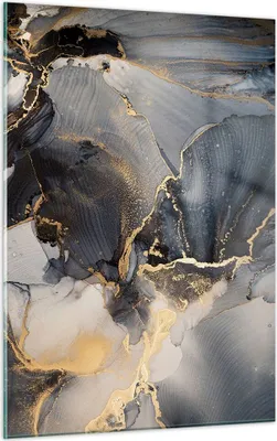 Produktbild von Bilder auf glas - Einteilig - Dunkel Abstraktion Gold - 50x70cm - Glasbilder - Wandbilder - Bilder - zum Aufhängen bereit - Wanddekoration aus Glas - Glas Bilder - Wandbild auf Glas - GPA50x70-4824