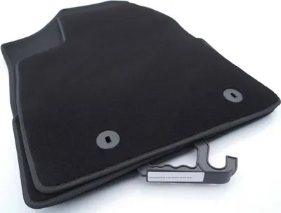 Image de Tapis de sol pour Hyundai Kona SX2 Elektro à partir de 2023> Tapis en velours Tapis de voiture résistant aux intempéries 4 pièces noir Fixation d'origine