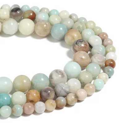 Immagine prodotto di Perle di pietra naturale, amazzonite, 6 mm, lucide, rotonde, lisce, filo di 15 pollici