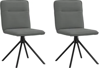 Image de Chaises à manger lot de 2 gris foncé tissu
