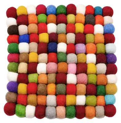 Vilten Untersetzer 20 cm, handgefertigt, farbenfroh, Schurwolle