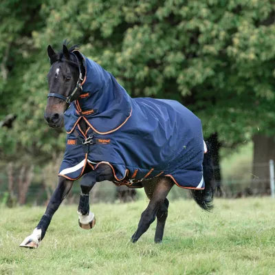 Produktbild von Horseware Rambo Supreme Turnout Lite 50g - Navy/Orange