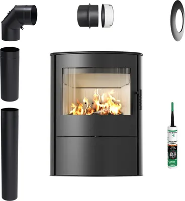 Immagine prodotto di Stufa a legna a libera installazione Koza KRATKI ROLLO 2 10 kW fi150 per legna Set