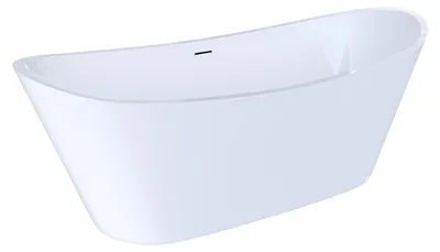 Produktbild von Duschspa 170x72cm freistehende ovale Acryl-Badewanne Bootform in Weiß mit Überlauf und vormontiertem Zubehör für Badezimmer