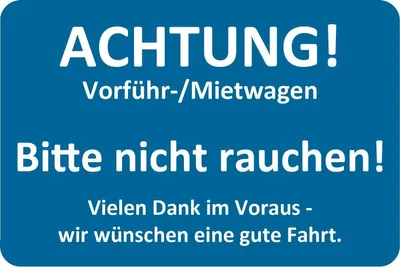 Immagine prodotto di EICHNER 9220-00055 EICHNER Aufkleber ACHTUNG! Vorführ-/Mietwagen, blau/weiß, 250 St.