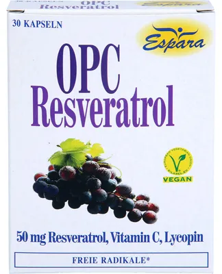 Produktbild von Espara OPC-Resveratrol Kapseln mit Lycopin, Resveratrol und Vitamin C, 30 St. Kapseln