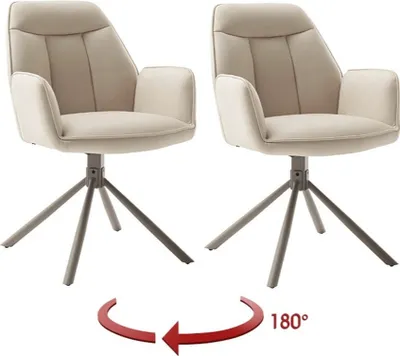 Produktbild von Armlehnstuhl >RAFAELA< (2er-Set) drehbar, Bezug creme - 62x89x64cm (BxHxT)