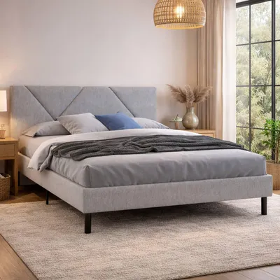 Image de Morpheus - Lit Double, Gris, Matelas 160x190 cm