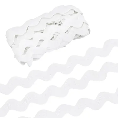 RIC-RAC-Band, 3/4 Zoll x 10 Yards, weiß, gewellt, biegsam, für Näh- und Deko