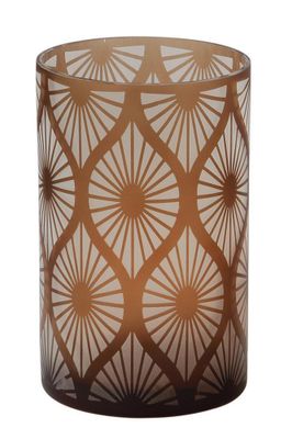 Fink Calana  Windlicht  Glas  braun  Höhe 20 cm  Durchmesser 12 cm 115168