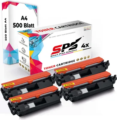 Produktbild von Druckerpapier A4 + 4x Multipack Set Kompatibel für HP LaserJet Pro MFP M 148 dw (CF294X) Toner Schwarz