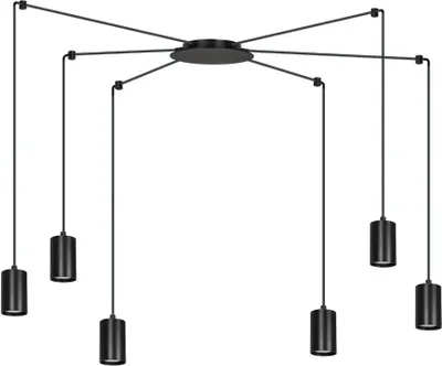 Zdjęcie produktu dla Żyrandol TRAKER czarny 6xGU10x10W metal wym:150x150x150cm IP20 Emibig