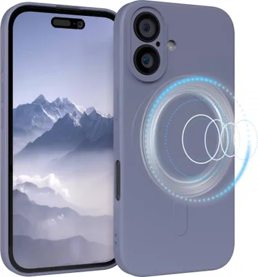 Produktbild von EAZY CASE - Silikonhülle magnetisch für Apple iPhone 16, Hülle Silikon, weich stoßfeste Magnet Handyhülle, Schutzhülle mit Kameraschutz, TPU Bumper in Blau