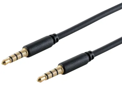Immagine prodotto di 1aTTack.de, cavo audio TRRS da 1,5 metri, connettori da 3,5 mm, connettori maschio/maschio, colore nero