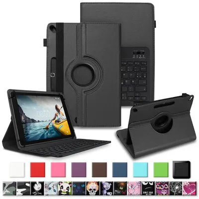 Produktbild von Tablet Schutzhülle Tastatur Medion Lifetab E10420 Tasche Hülle Bluetooth Case Farben:Schwarz