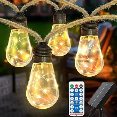 Zdjęcie produktu dla Łańcuch świetlny LED vintage 6M konopny do ogrodu domu na prezent