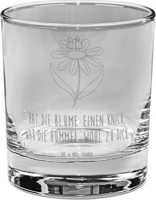 Produktbild von Mr. & Mrs. Panda Glas für Gin Hummel Blume - Transparent - Geschenk, Tumbler, Wespe, Hummeln, Trinkglas, Natur, Longdrinkglas, Feld, Gute Laune