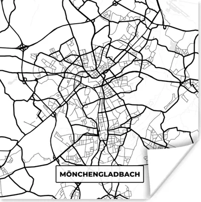 Produktbild von MuchoWow® Poster Mönchengladbach - Karte - Stadtplan 100x100 cm - Babyzimmer