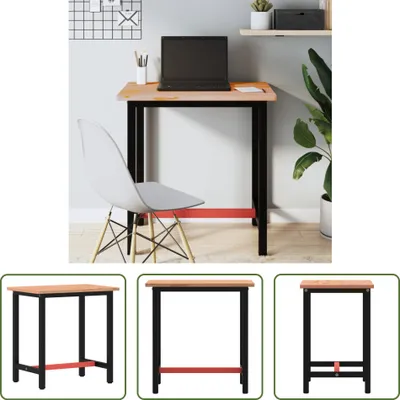 Obrázek produktu pro The Living Store Pracovní stůl 80x55x81,5 cm z bukového masivu a kovu