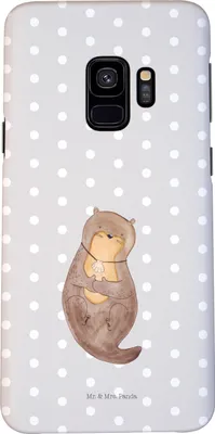 Produktbild von Mr. & Mrs. Panda Samsung Galaxy S9 Handyhülle Otter Muschel - Grau Pastell - Geschenk, Motivation, Cover, Träumen, Handy Schutzhülle, Seeotter, Hülle, Handycover