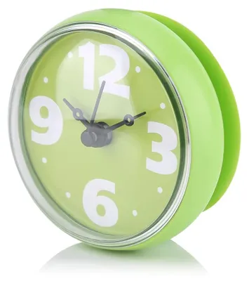 Image de Horloge de salle de bain - Horloge murale étanche avec ventouse - Pour douche, baignoire, fenêtres et miroirs - Vert