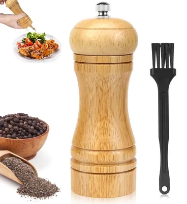 Productafbeelding van Pepermolen zoutmolen houten pepermolen - Keramische maalkern - Instelbare maalgraad - Hout - Voor zout, peper en kruiden
