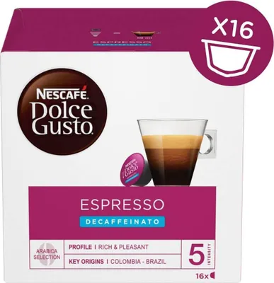 Produktbild von Nescafé Dolce Gusto Espresso Decaffeinato, Kaffeekapsel, Espresso, Dolce Gusto, Mehrfarbig, Nescafé, Dolce Gusto