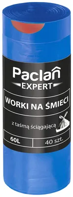 Produktbild von Paclan Expert Müllbeutel mit Bandverschluss, 60 Liter, 40 Stück.