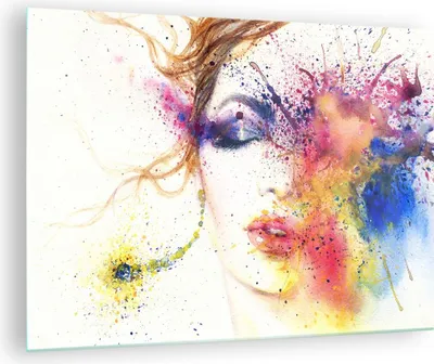 Produktbild von Bilder auf glas - Frau Abstraktion - 70x50cm - Glasbilder - Wandbilder - Kunstdruck - zum Aufhängen bereit - Wanddekoration aus Glas - Glas Bilder - Wandbild auf Glas - Einteilig - GAA70x50-3849