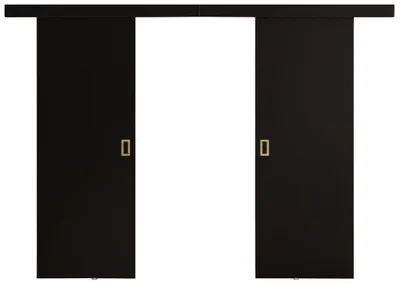 Produktbild von KIER FURNITURE Schiebetür Komplettset WERDI PLUS DUO Sliding Door, Raumteiler Schiebetür Schwarz 132x205x1,6 cm