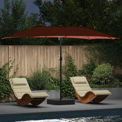 Image de vidaXL Parasol de jardin terracotta 385 x 209 x 244 cm polyester
