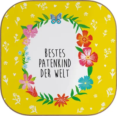 Produktbild von Mr. & Mrs. Panda Holzuntersetzer Patenkind - Weiß - Geschenk, Paten Kind, gläseruntersetzer, Untersetzer Glas, Coaster, Patentante, für Gläser, Tassenuntersetzer, Nichte