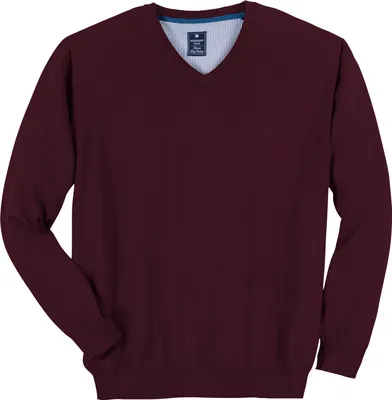 Produktbild von Redmond V-Neck Pullover beerenrot meliert Übergröße