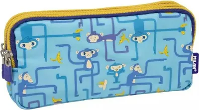 Obrázok produktu pre Trojitý viacúčelový kufrík Milan Tangled Monkeys Blue (22 x 11 x 6,5 cm)