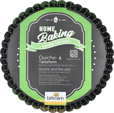 Produktbild von BIRKMANN Quiche- & Tarteform rund, Ø 20 x H 3 cm, mit Hebeboden, aus perforiertem Kohlenstoffstahl, Mit Antihaftbeschichtung