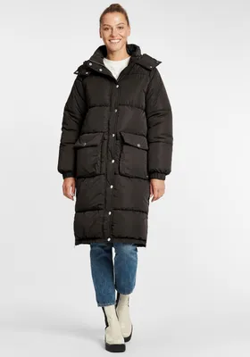 Produktbild von OXMO OXAlba Damen Wintermantel Parka Steppmantel mit Kapuze
