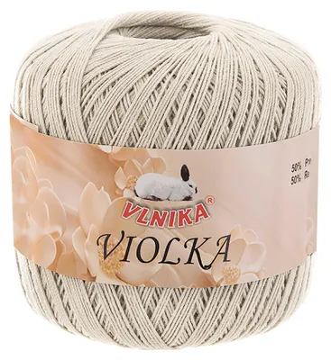 50g Vlnika Violka Häkelgarn Baumwolle recycelt Klassikgarn Filetgarn unifarben grau