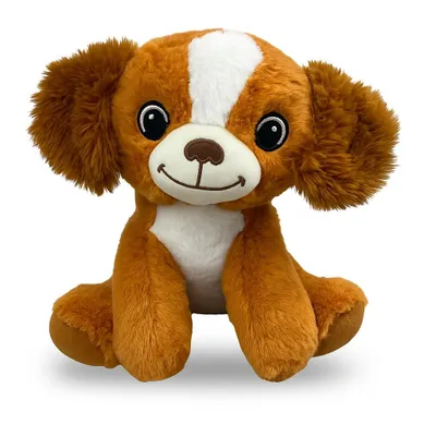 Produktbild von Plüschtier Hund 30 cm Braun Weiß – Weiches Kuscheltier, Stofftier