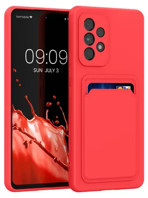 Produktbild von kwmobile Handyhülle für Samsung Galaxy A53 5G Hülle mit Kartenfach - TPU Case - Kabelloses Laden - Schutzhülle Cover in Neon Pink