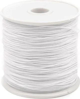 Produktbild von 90m Polyesterschnur 0,5/1mm geflochten Schmuckkordel Schmuckschnur Variantenwahl, Größe:1mm, Farbe:weiß